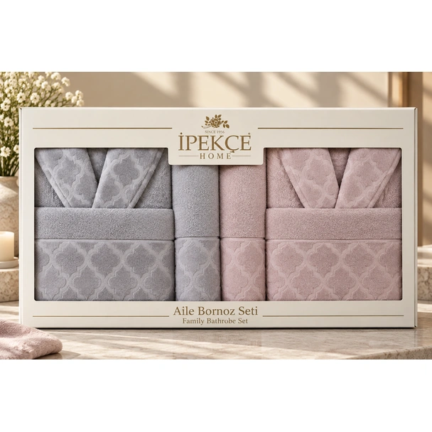Комплект халати за баня с кърпи 6 части Dilay IPEKCE - Image 3