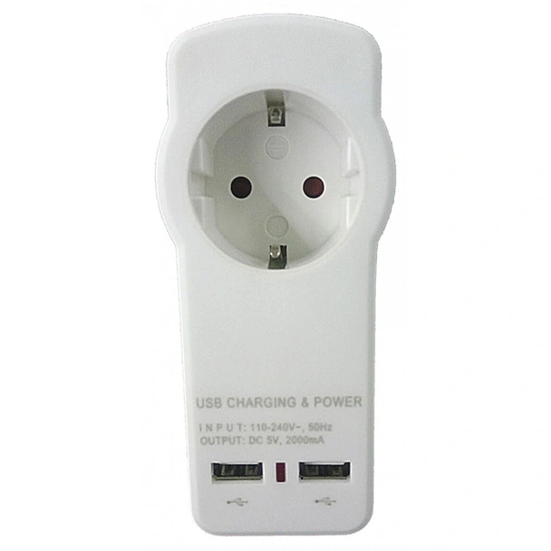 Разклонител 1 шуко 2 USB 2.1A MAKALON