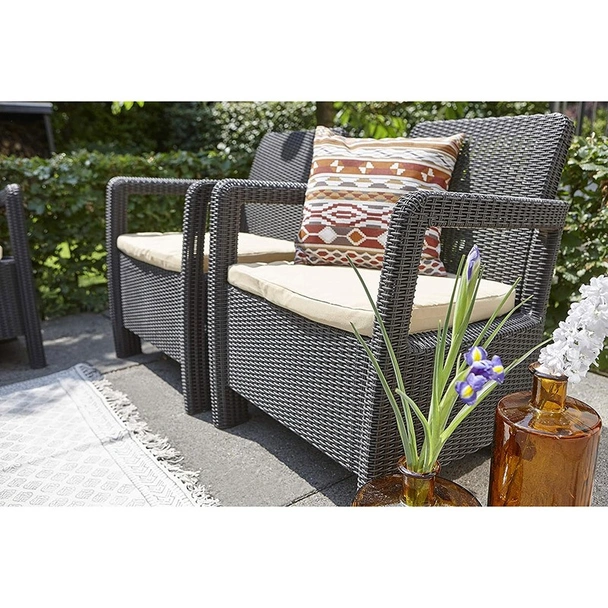 Градински комплект от PVC ратан 4 части set 3 Tarifa ALLIBERT - Image 3