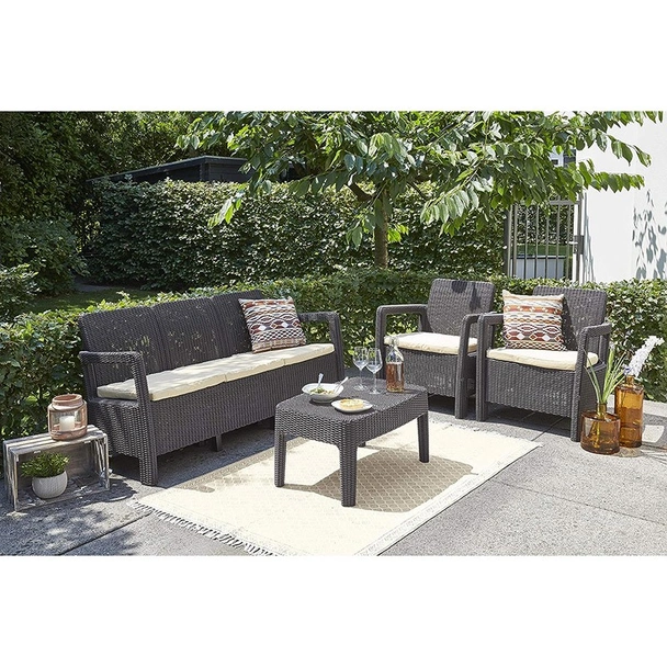 Градински комплект от PVC ратан 4 части set 3 Tarifa ALLIBERT - Image 2