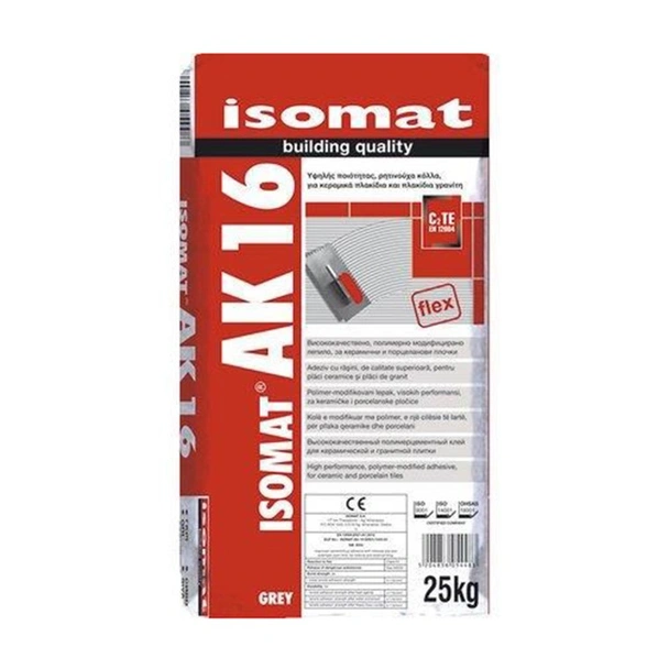 Лепило за плочки AK-16 сиво 25 кг ISOMAT