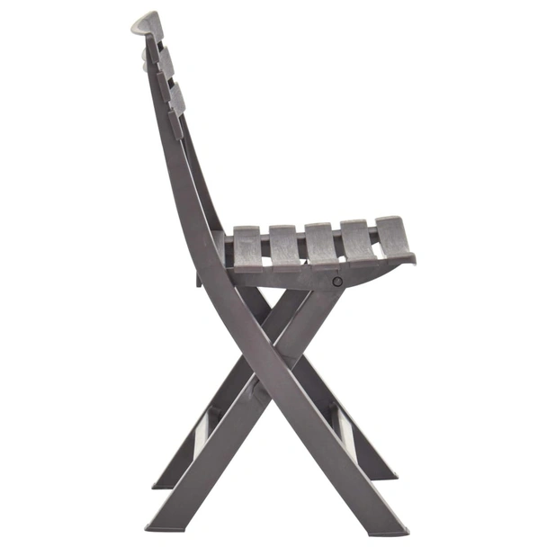 Сгъваеми градински столове, 2 бр., пластмаса, мока - Image 4