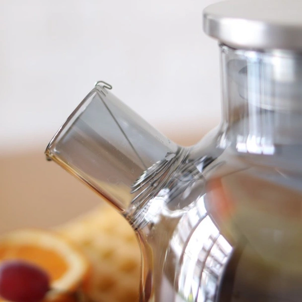 Стъклен чайник с метални цедка и капак 1 л - Image 4