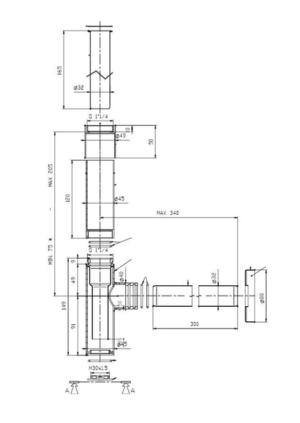 Totem- бутилков сифон 1 1/4" за умивалник - Image 2