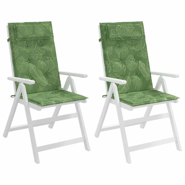 Възглавници за столове с облегалка 2 бр на листа Оксфорд плат - VL361931 - Image 4