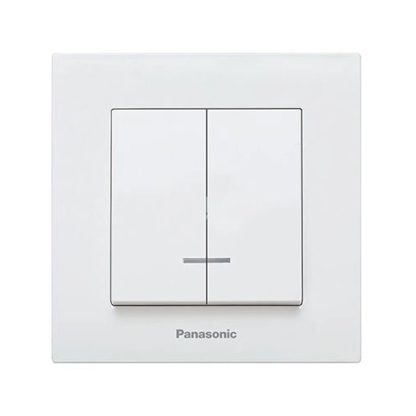 Двоен светещ ключ сх.5 Karre Plus бял PANASONIC