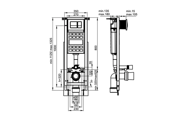 Eco compact: модул за стенни тоалетни чинии с двоен бутон - Image 2