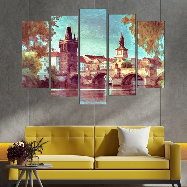 Картина на мост в Прага - картина пано за стена - Image 3