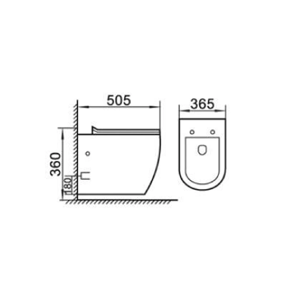 Конзолна тоалетна чиния Tornado черна FORMA VITA - Image 3