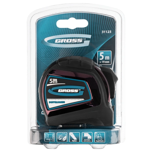 Ролетка с двустранен накрайник 5 м x 19 мм Doppelhaken GROSS - Image 3