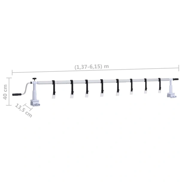 Ролка за покривало на басейн с пластмасова основа - бяло и черно - Image 7