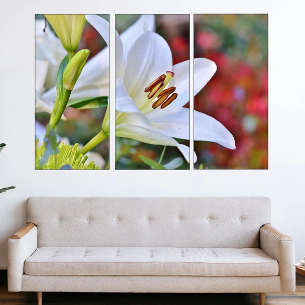 Близък план на бяла лилия - картина пано за стена - Image 2