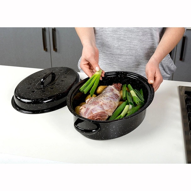 Емайлирана овална тава с капак 37 см NAVA - Image 10