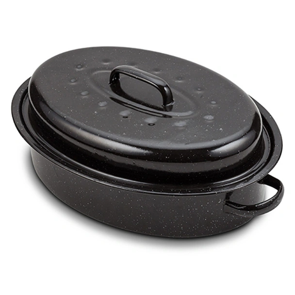 Емайлирана овална тава с капак 37 см NAVA - Image 3