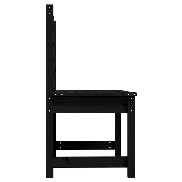 Градинска пейка, черна, 109 см, борово дърво масив - VL824036 - Image 5