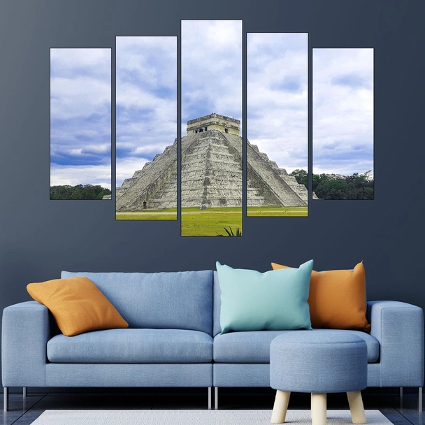 Пирамидата "Канкун" в Мексико - картина пано за стена - Image 3