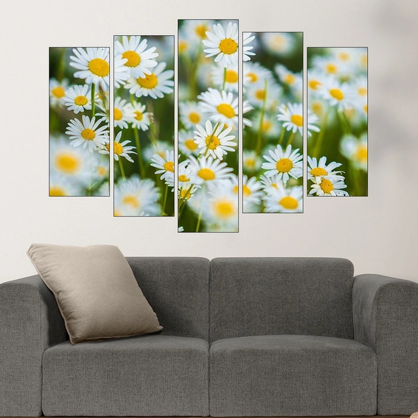 Поляна с бели маргаритки - картина пано за стена - Image 3