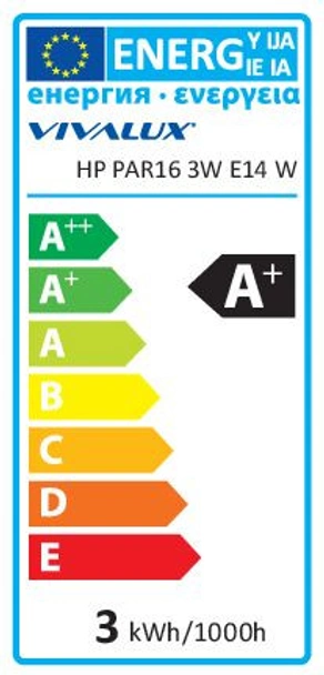 Рефлекторна LED лампа HIPOWER- PAR16- 3W- 180LM- E14- 6400K - Image 3
