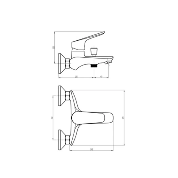 Стенен смесител за вана/душ ф35 мм Alize FORMA VITA - Image 2