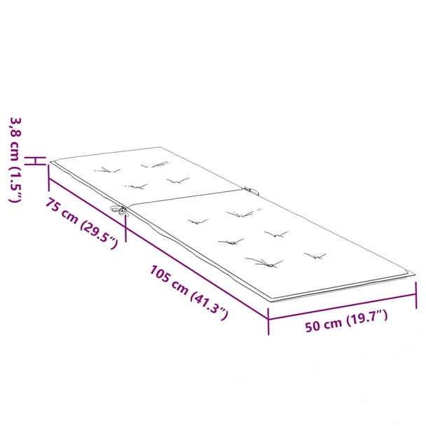 Възглавница за шезлонг кралско синя 105x50x4 см - VL314183 - Image 9