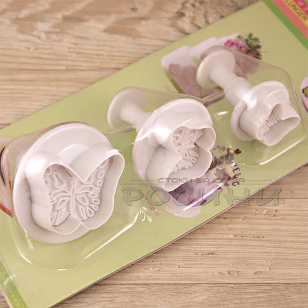 Форми за сладки Пеперуди с бутало и печат 3 бр. - Image 3