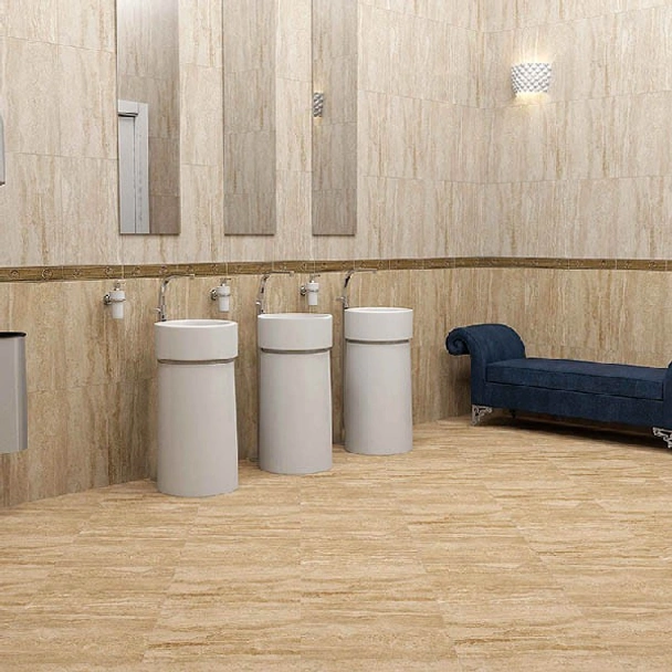 Гранитогрес 50х50 см Tравертин тъмнобежов 9026 KAI - Image 2