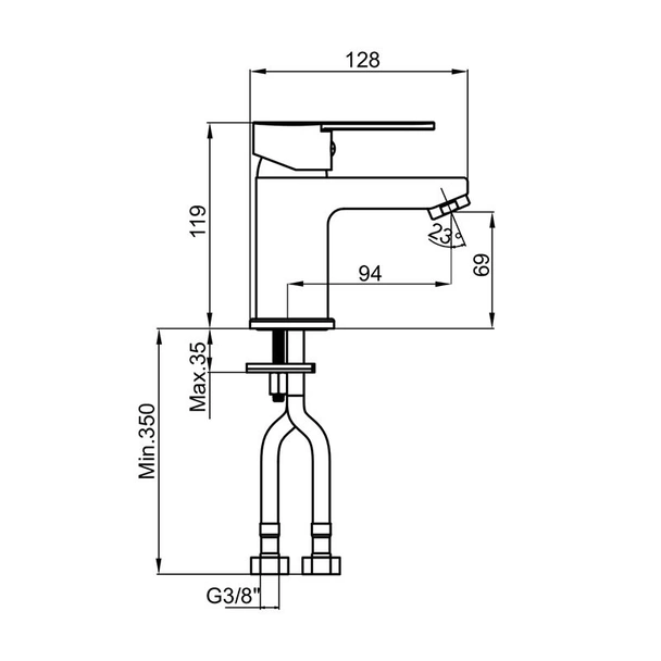 Стоящ смесител за мивка Notus без изпразнител - FAYANS - Image 2