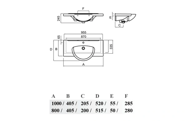 Умивалник area 800 - Image 2