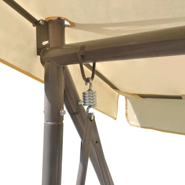 Конвертируема градинска люлка със сенник, пясъчнобяла - Image 6