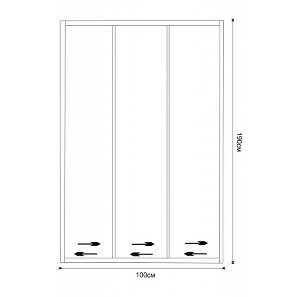 Параван за баня 100x190 см ICS S100/31 New INTER CERAMIC - Image 2