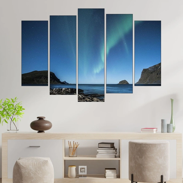Северно сияние в Норвегия - картина пано за стена - Image 3