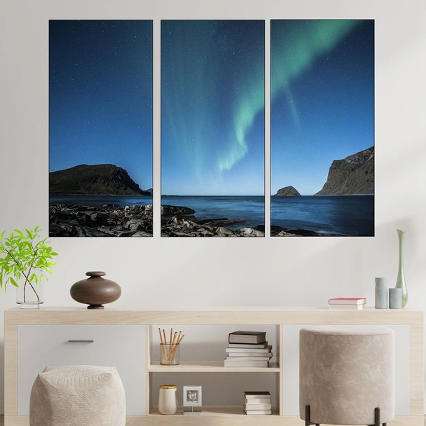 Северно сияние в Норвегия - картина пано за стена - Image 2