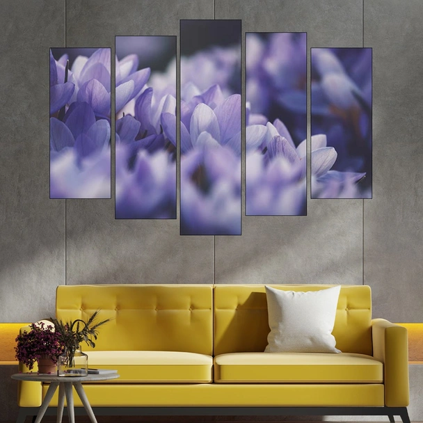 Венчелистчета на лилав минзухар - картина пано за стена - Image 3