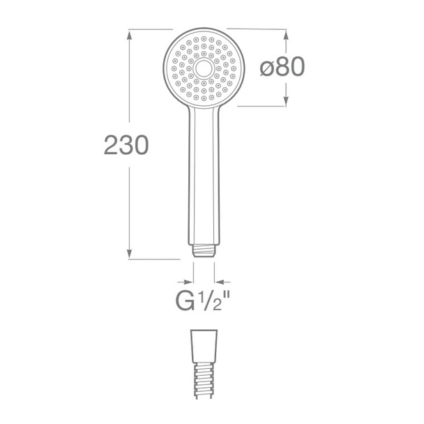 Душ слушалка с една функция Ø80 мм Stella ROCA - Image 3