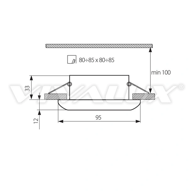 Луна квадратна мат/хром 12V VIVALUX - Image 2
