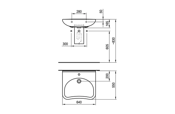 Мивка за баня - B-libero - 64 см - Image 2