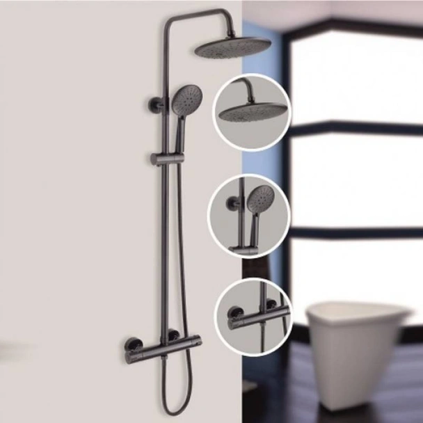 Телескопично тръбно окачване със смесител с термостат Соланж INTER CERAMIC