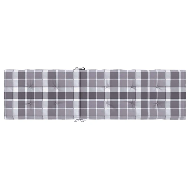 Възглавница за стол шезлонг сиво каре (75+105)x50x4 см - VL314187 - Image 5
