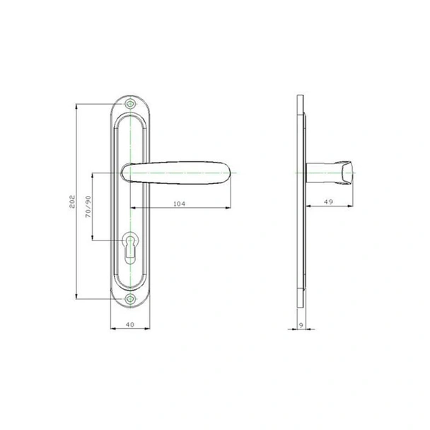 Бяла дръжка за секретна брава с топка 70 мм Силистра SONICO - Image 2