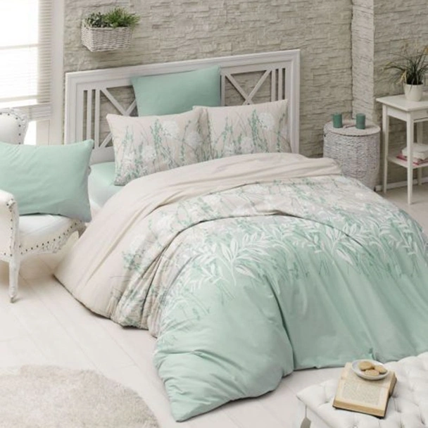 Единичен спален комплект 3 части 100% памук Бели цветя ZAMBAK - Image 2