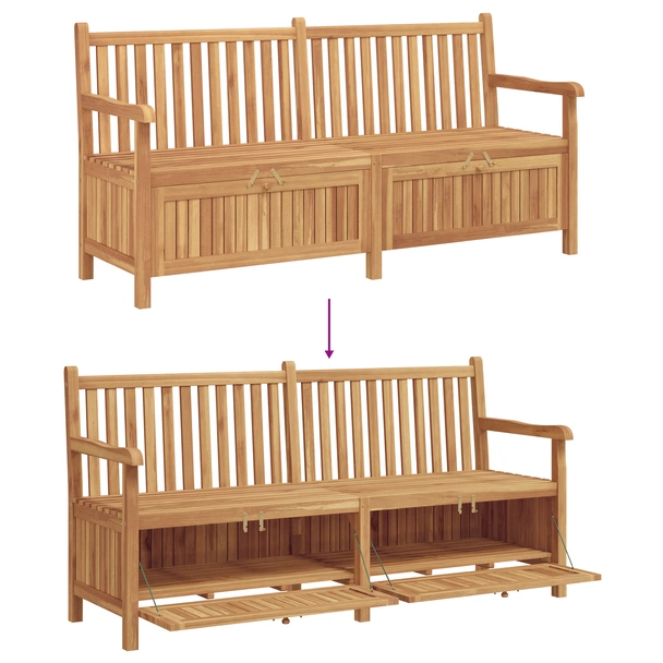 Градинска Пейка за Съхранение Кафяво 228 x 60 x 90 см - VL42001961 - Image 11