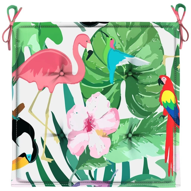 Възглавници за градински столове 2 бр шарени 40x40x4 см плат - VL361019 - Image 6