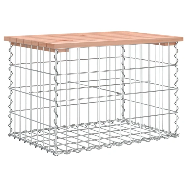 Градинска пейка дизайн габион 63x44x42 см дугласко дърво масив - VL834354 - Image 5