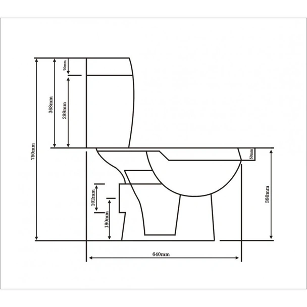 Моноблок Макси със задно оттичане 65х36х72см INTER CERAMIC - Image 2
