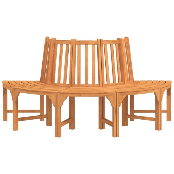 Полукръгла пейка за около дърво, Ø208 см, масивен евкалипт - VL362156 - Image 3