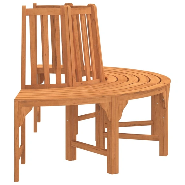 Полукръгла пейка за около дърво, Ø208 см, масивен евкалипт - VL362156 - Image 4