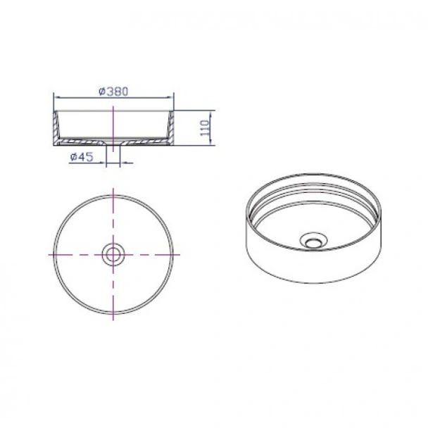 Умивалник за върху плот - icb 38334w - Image 2
