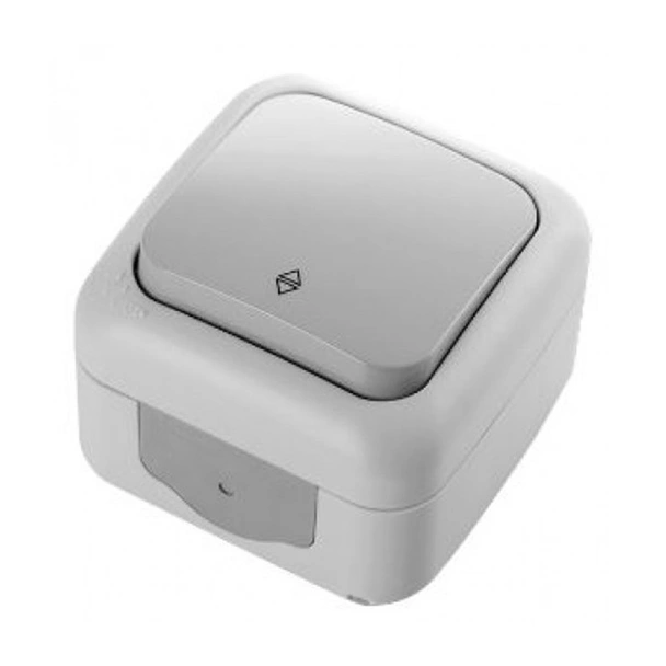 Влагоустойчив девиаторен ключ сх.6 IP54 Palmiye сив VIKO