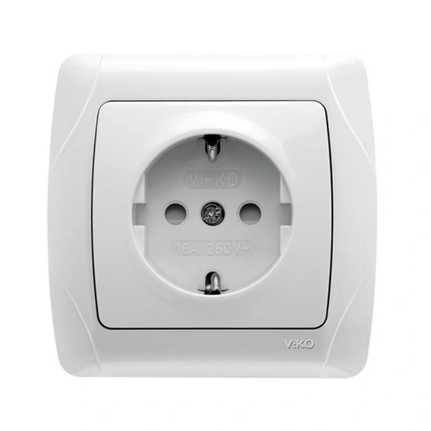 Ел. контакт шуко Carmen бял VIKO
