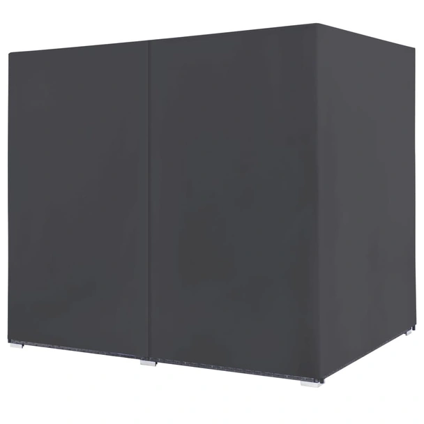 Градинско лаундж легло със завеси, полиратан, сиво - Image 4